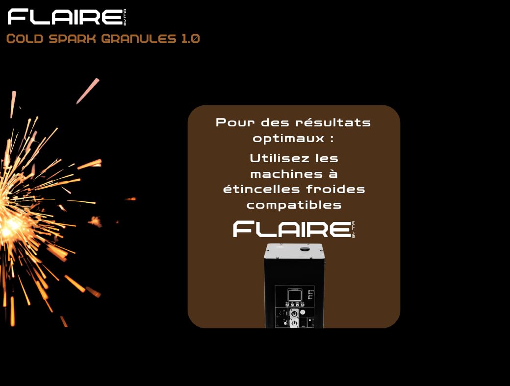 Granules d'étincelles froides 200 g | jusqu'à 5 m de haut granules à effet spécial | poudre à effet de scène | 8 pièces.