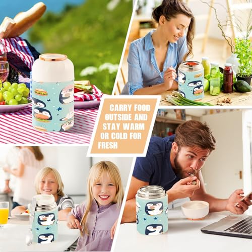 Termo de comida de acero inoxidable de 500 ml para comer sano fuera 8