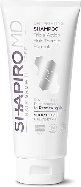 Shapiro MD Hair Growth Experts Hair Loss Shampoo | DHT Fighting Vegan Formula for Thinning Hair Developed by Dermatologists | Experience Healthier, Fuller and Thicker Looking Hair | 1 Month Supply