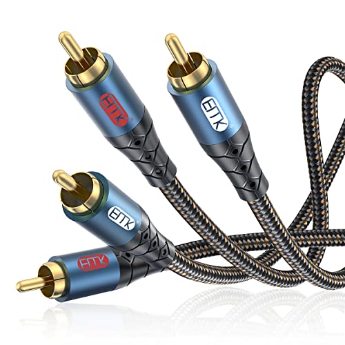 Image of RCA Cable Subwoofer Cable 2RCA Male to 2RCA Male Stereo Audio Cable RCA Splitter 24K Gold-Plated Nylon Braided Double Shielded Digital Analogue Supports Amplifiers,Home Theater,Hi-Fi System(3.3ft /1m)