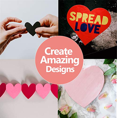 Bearboss 5 Pack Heart Punch, Craft Hole Punch Shapes, Pink Paper Puncher, Different Size Of Scrapbooking Punches For Greeting Card Making, Handcraft, Diy Albums Photos, 0.3'' 0.6'' 1'' 1.5'' 2'' Inch #TOP3