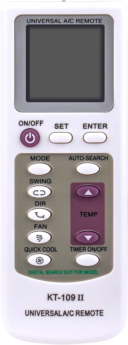 VINABTYKT-109II Replace Universal Remote Control Fit for Midea GREE AUX LG Air Conditioner