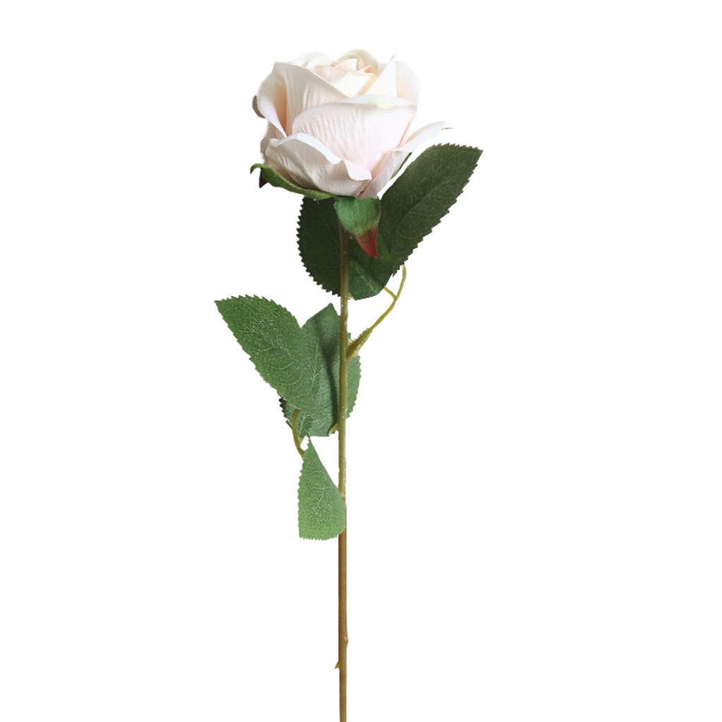 LOPILY Eternal Flower Single Stem Blooming Rose Pearl Velvet Rose Artificial Flower Amazing and Romantic Gifts for Women Valentines Day Mothers Day Anniversary Birthday D