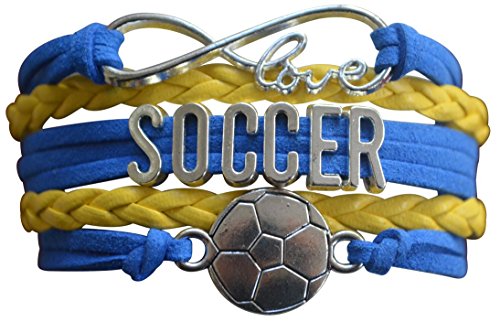 Soccer Charm Bracelet - Infinity Love Adjustable Charm Bracelet with Soccer Charm for Her Soccer Charm Bracelet - Infinity Love Adjustable Charm Bracelet with Soccer Charm for Her