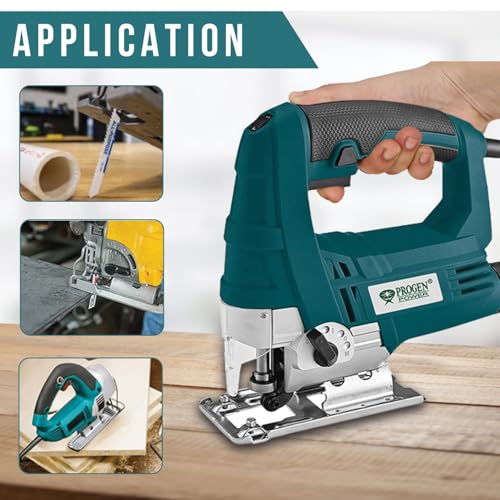 Image of Progen 9465-HG Professional 650W Jigsaw Machine | Variable Speed 2800 RPM | Precision Wood, Metal & Plastic Cutting Tool with Ergonomic Design - 6 Months Warranty