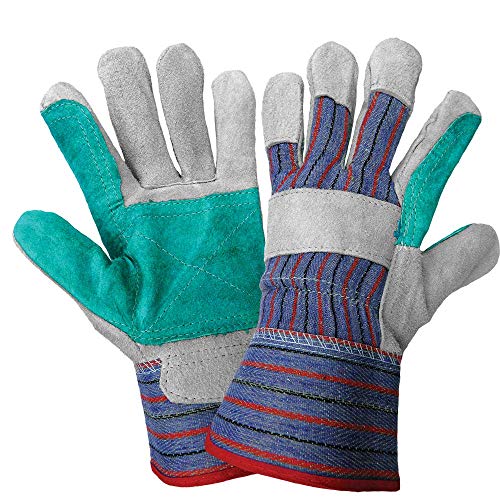 Best Cyber Monday 🔥 Global Glove 2300DP Leather Gunn Cut Economy Grade Double Palm Glove with Slip-on Cuff, Work, Small, Red (Case of 72)