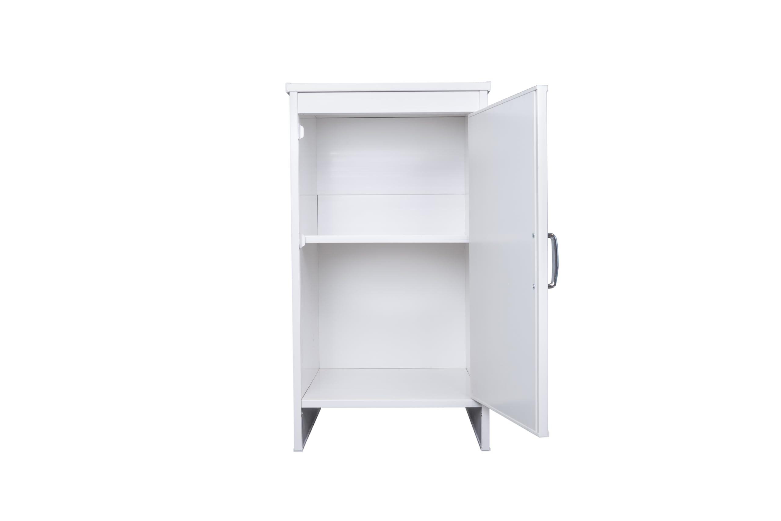 NEGRARI, Mobile Base in Resina PVC, Resistente all'umidità, Ripiano d'appoggio interno, Adatto per interni ed esterni, L45 x P50 x H85 cm, bianco
