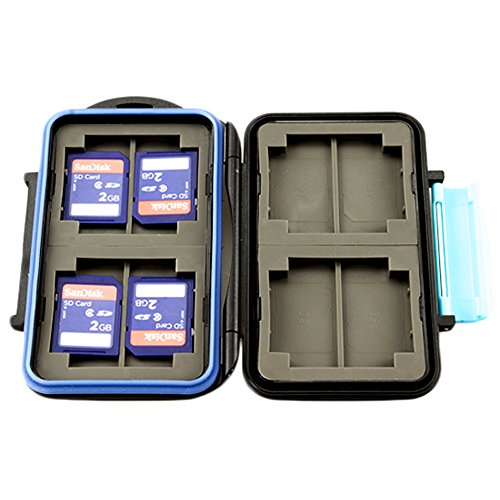 Porta Cartão de Memória Case Rígido Jjc Mc-2 para 4 Cf Cards e 8 Sd Cards