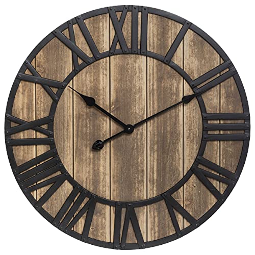 Horloge Vintage - Bois & métal D60 cm - Atmosphera créateur d'intérieur