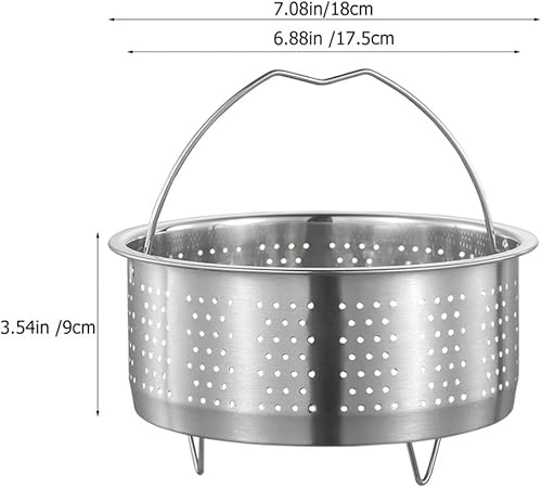Miniatura 3 de UPKOCH Cesta de vapor de malla de acero inoxidable, cesta de vapor para verduras, inserto de cocción al vapor para albóndigas, cesta de vapor con