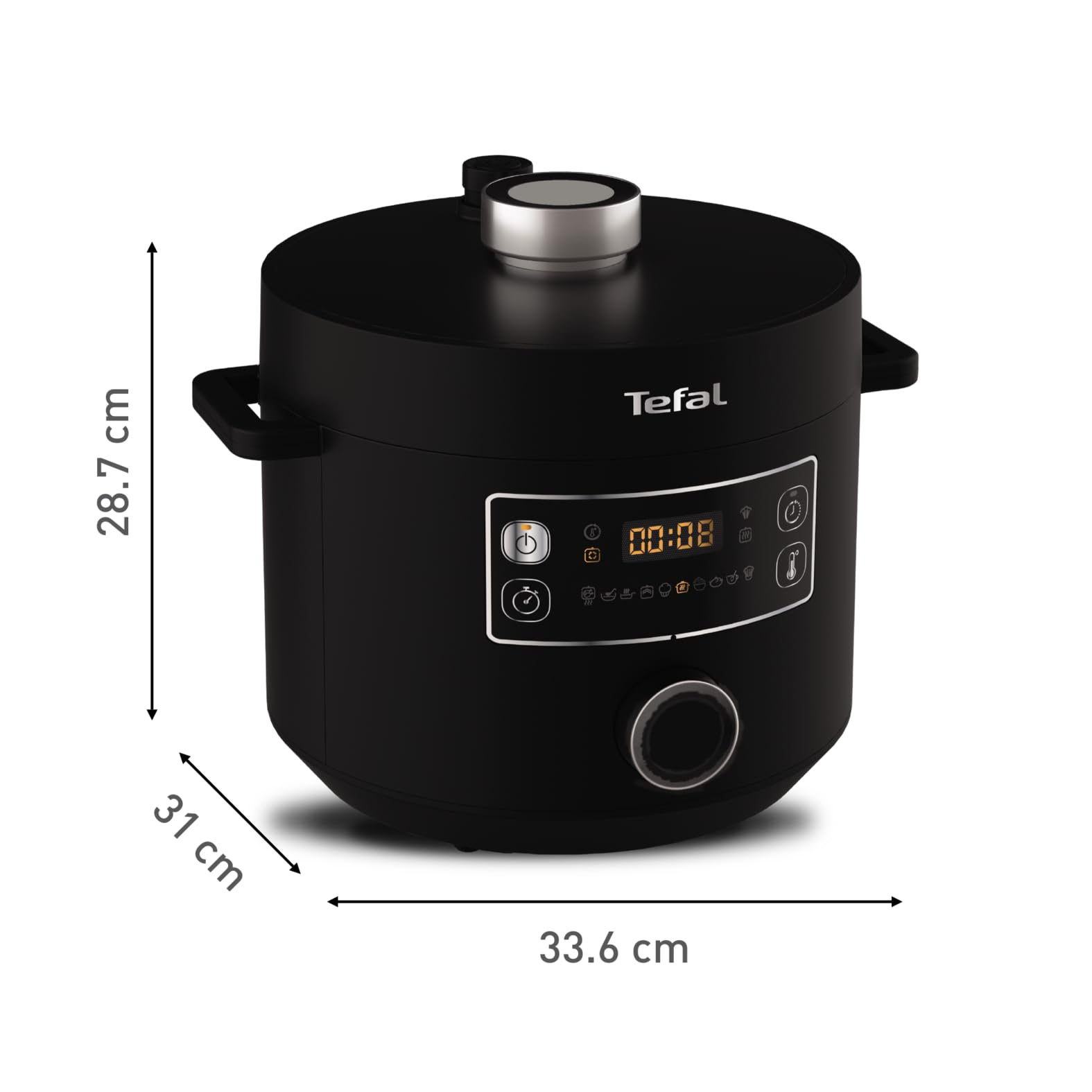 Tefal Turbo Cuisine Multikocher 4,8L, High-Speed & 10 Programme: Dampfgarer, Schmoren, Anbraten, Sous-vide, Reis & mehr, Verzögerung & Warmhaltefunktion, Antihaft, Zubehör inkl., Schwarz, CY7548