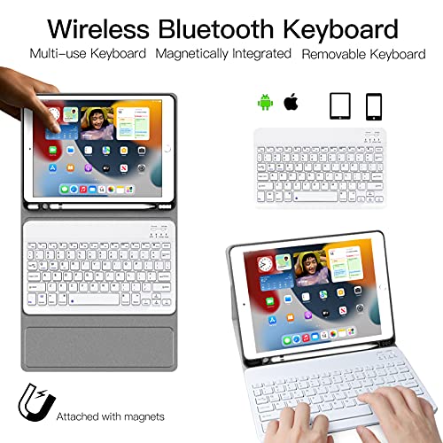 Juqitech Keyboard Case For Ipad 9Th Generation 2021 10.2 8Th/7Th, Wireless Bluetooth Magnetic Detachable Keyboard Ipad 9Th/8Th/7Th Gen 2021/2020/2019 Cover Case #TOP6