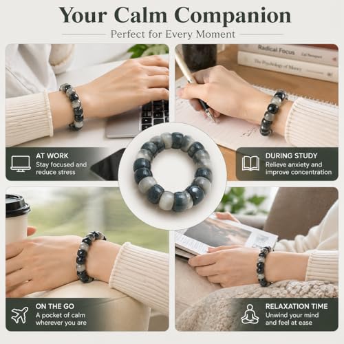 Image of Fidget Bracelet Fidget Adults Anxiety Relief Items Bodhi Beads Jewelry Stretch Sensory Beaded Bracelets for Women Men Christmas Stocking Stuffers