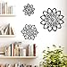 Zzbakress 3 Pieces Metal Flowers Wall Decor, Black Wall Decors, Flower Art Wall Decor Farmhouse Wall Decoration Multiple Flowers Hanging Decor for Bathroom Living Room Garden Office (Black Elegant)