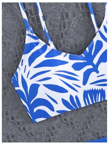 Verdusa Girl's 2 Piece Cute Bikini Set Colorblock Camisole Tops and High Waist Bottoms Swimsuit4