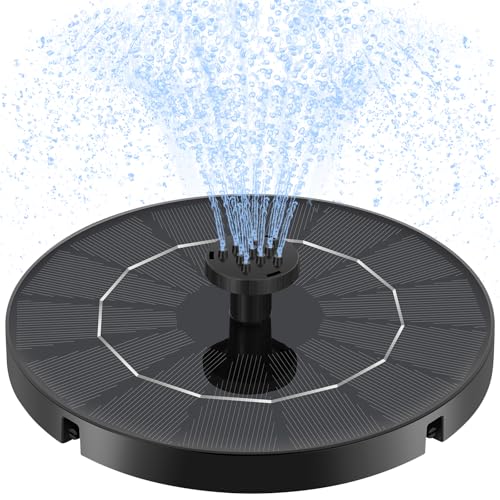 HEDETM 3.5W Solar Water Fountain, Upgraded Version Solar Fountain for Bird Bath, with 6 Nozzles & Fixed Pipes, Silent Floating Solar Water Pump for Bird Baths, Gardens, Ponds, Fish Tank, Outdoor