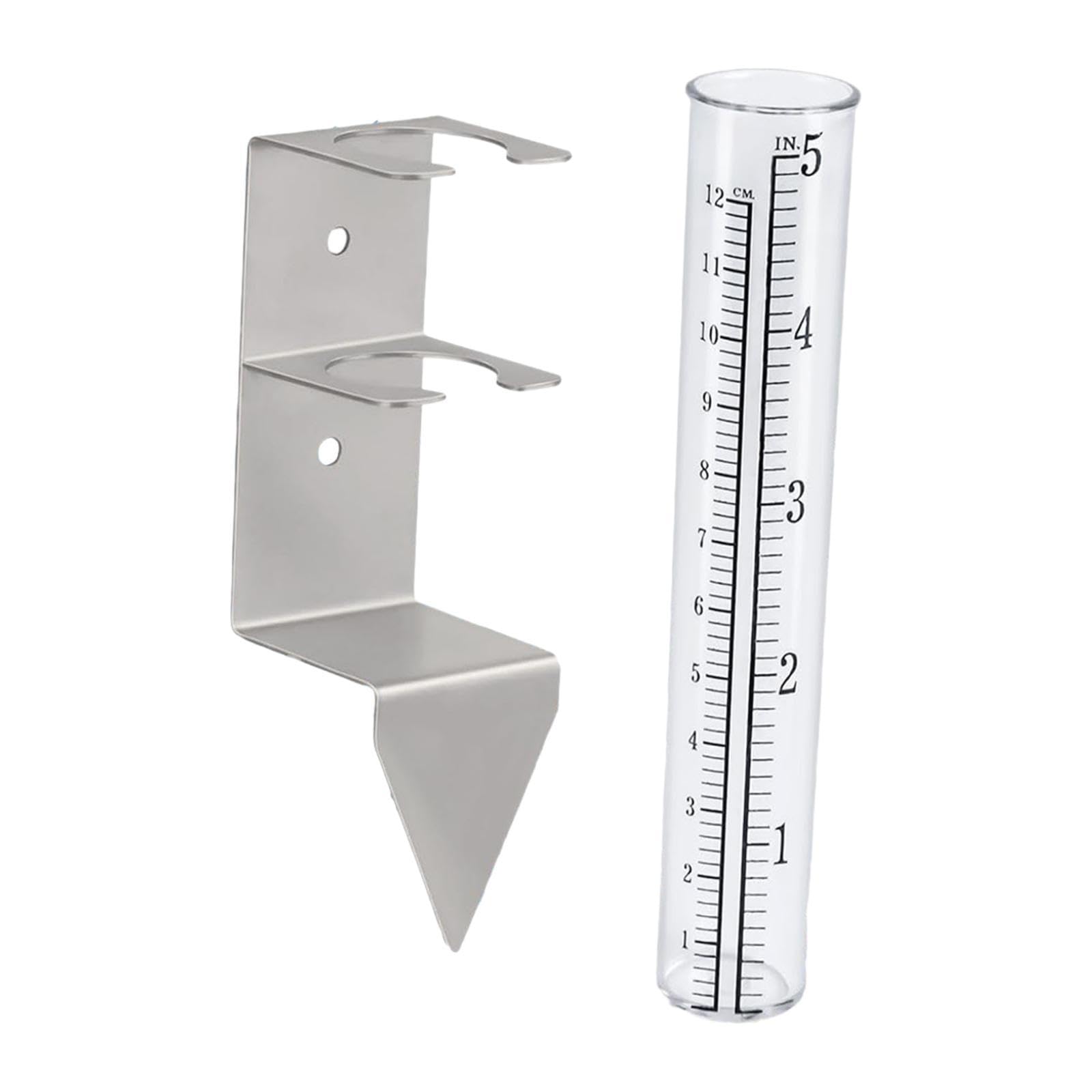 UJEAVETTE Rain Gauge Outdoor with Stainless Steel Rack Large Guage for Lawn Yard Porch Tube 14cmx2cm-picture-16