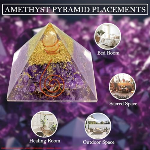 Image of Amethyst Pyramid | 2-Inch | Natural Amethyst Crystal Pyramid for Calmness, Meditation, and Spiritual Healing|Perfect for Home Decor and Gifting