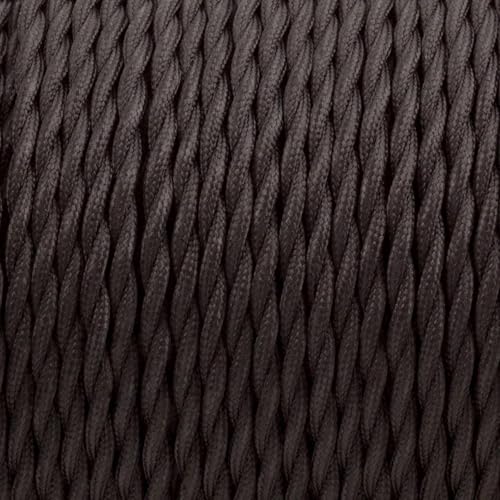 Image of LEDSone Black 18 AWG Fabric Covered Electrical Wire 32.8ft 3 Conductor Twisted Cord 0.75mm Tinned Copper PVC Cable for Pendant Lights Chandeliers Lamp Rewiring DIY Indoor Projects