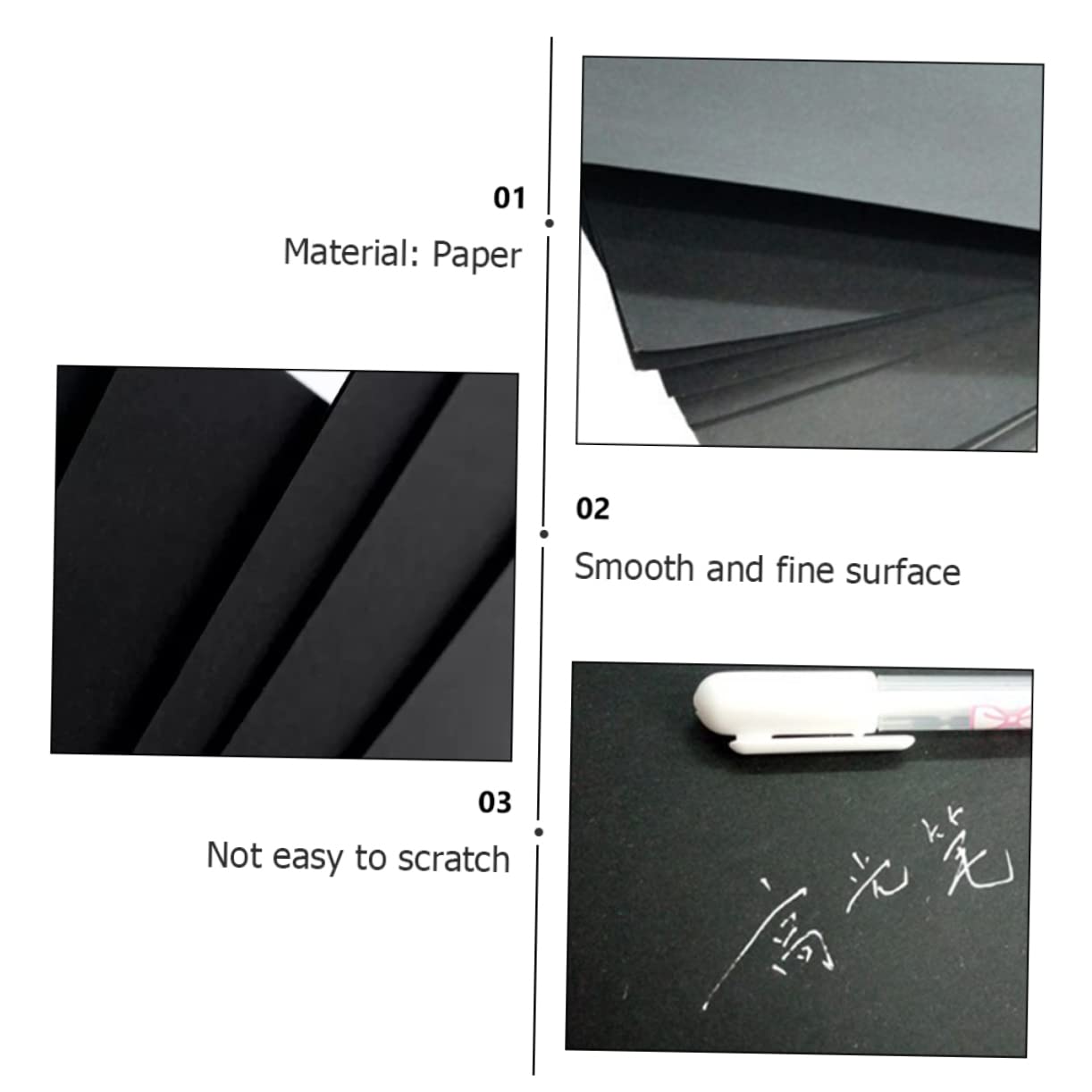 Gadpiparty Papiers Soi-même Noirs pour Garçon et Filles, 100 Pièces 150g