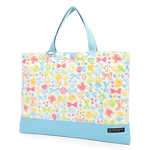 カラフルキャンディスタイルレッスンバッグ 絵本袋 手さげ おけいこバッグ フラワービーズとふんわりパステルリボン N0244200