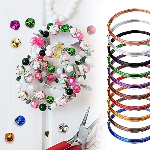 LUOGE 5 m x 10 rouleaux de fil de bricolage en aluminium multicolore de 1,5 mm, fil métallique flexible pour la fabrication de bijoux, sculptures et travaux manuels - Image 5