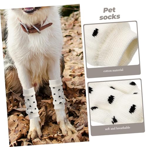 VERDANVERSE 4 StüCk Gestrickte BeinwäRmer FüR Hunde Weiche Baumwolle Haustierbeinsocken Ellbogenschutz Und Sprunggelenkabdeckungen FüR Outdoor Schutz Gegen Schmutz Und KäLte und 11 x 5 x 1 cm
