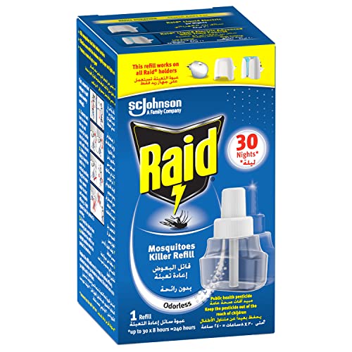Raid Electric Mosquito Killer Liquid Fast Action & Continuous Protection Low Energy Consumption Odourless Up to 30 Nights Protection 21ml (Refill Pack)
