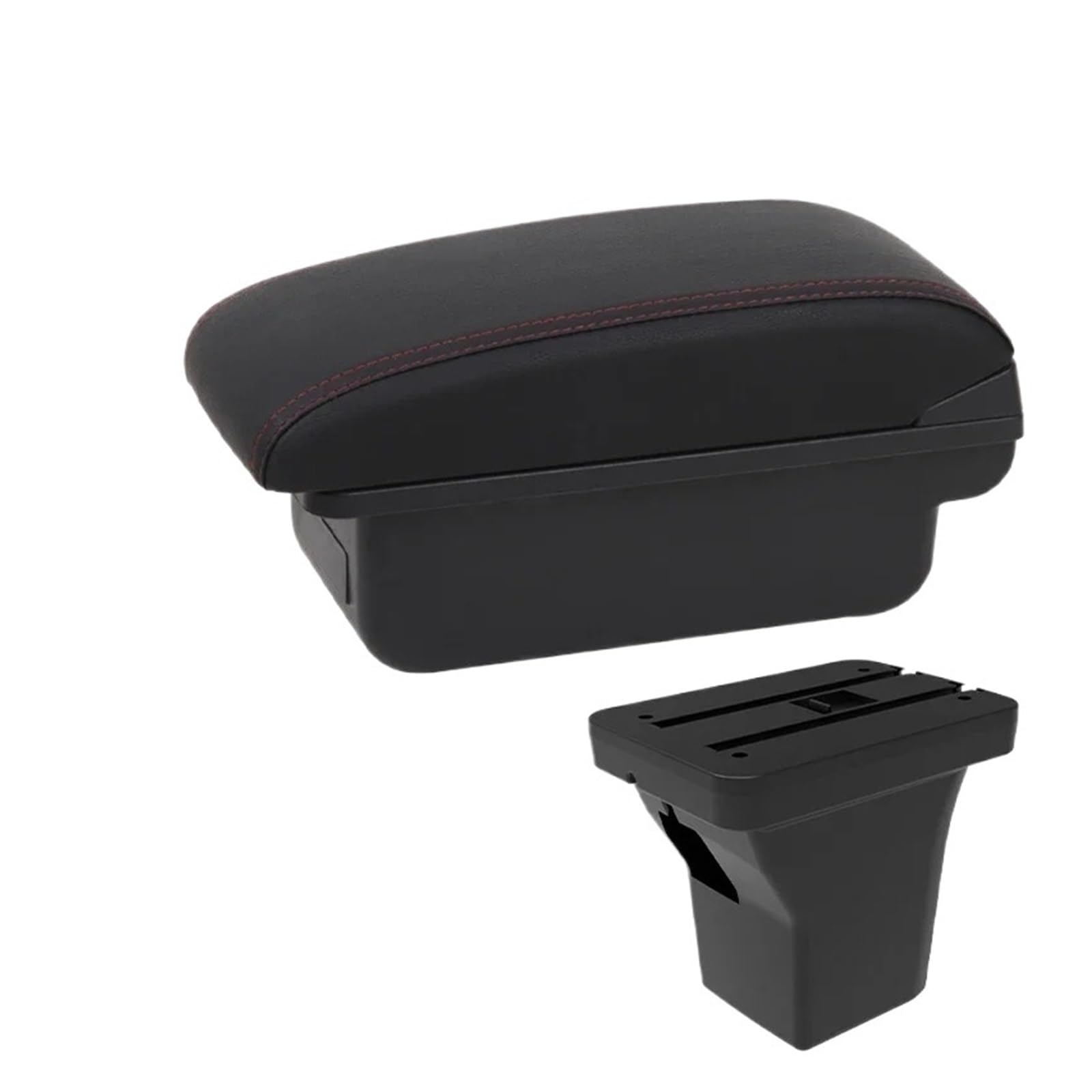 Umdjju C2 Red Line No Usb For Chevrolet For Aveo 2024 2025 Car Interior Modification Accessories Central Storage Box With Usb And Type-C Car Centre Console Armrest Box(C2 Red Line No Usb)