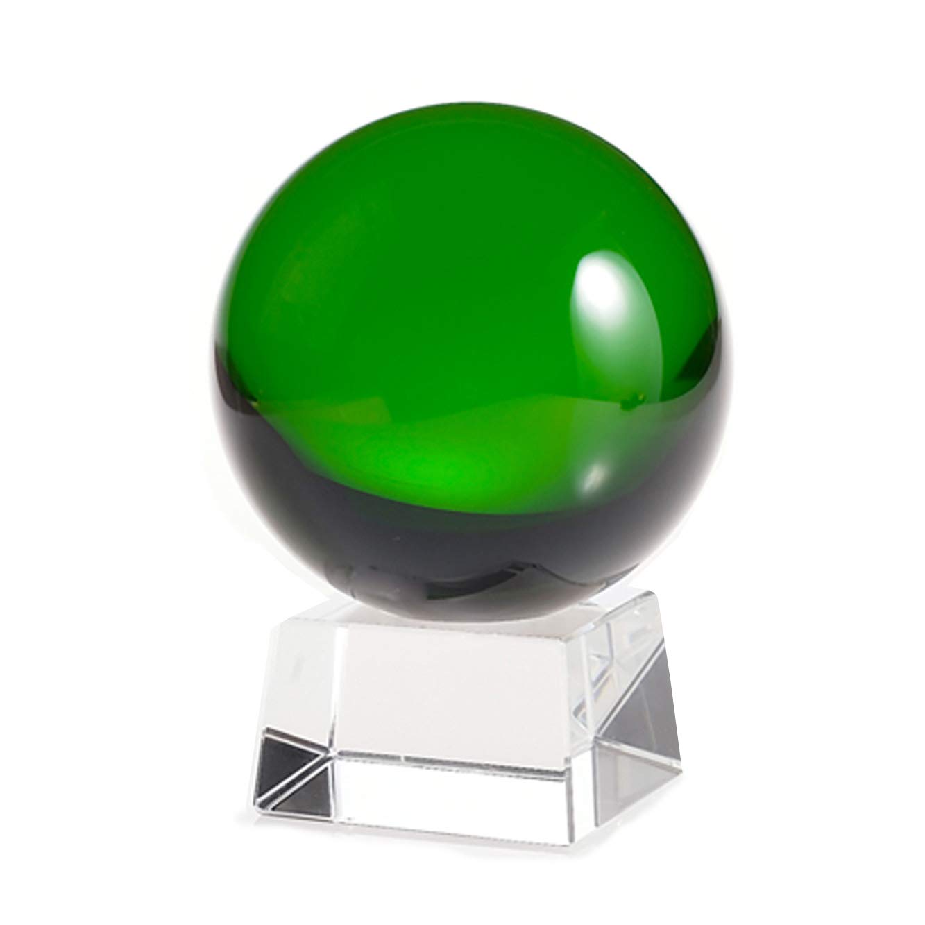 Amlong Crystal Green Crystal Ball 150mm (6 in.) Including Angled Crystal Stand and Gift Package