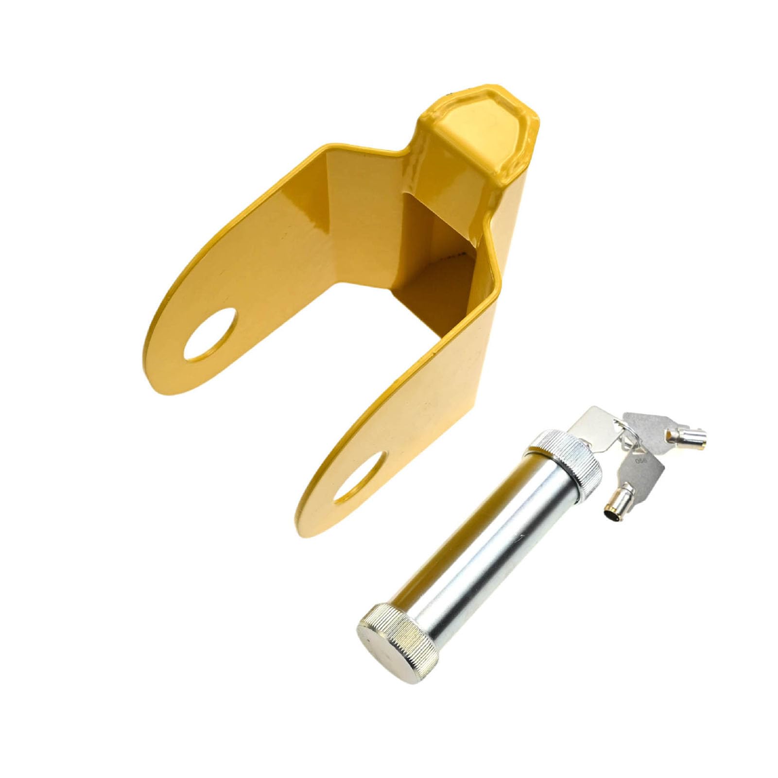 ASHATA Serrure Antivol D'attelage de Remorque, Serrure Robuste en Alliage de Zinc pour Camions, Couleur Jaune Vif pour la visibilité, Compacte et Portable avec 3 Clés