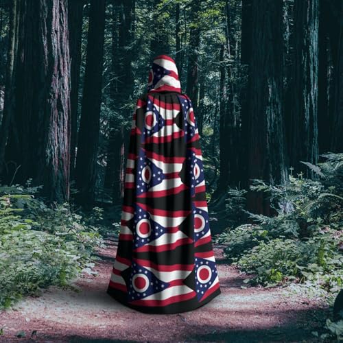 Cape à capuche imprimé drapeau Ohio pour costume de sorcière - 6