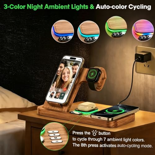 Image of Dual Phone Foldable Wireless Charging Station for Apple, Couple&Family Use