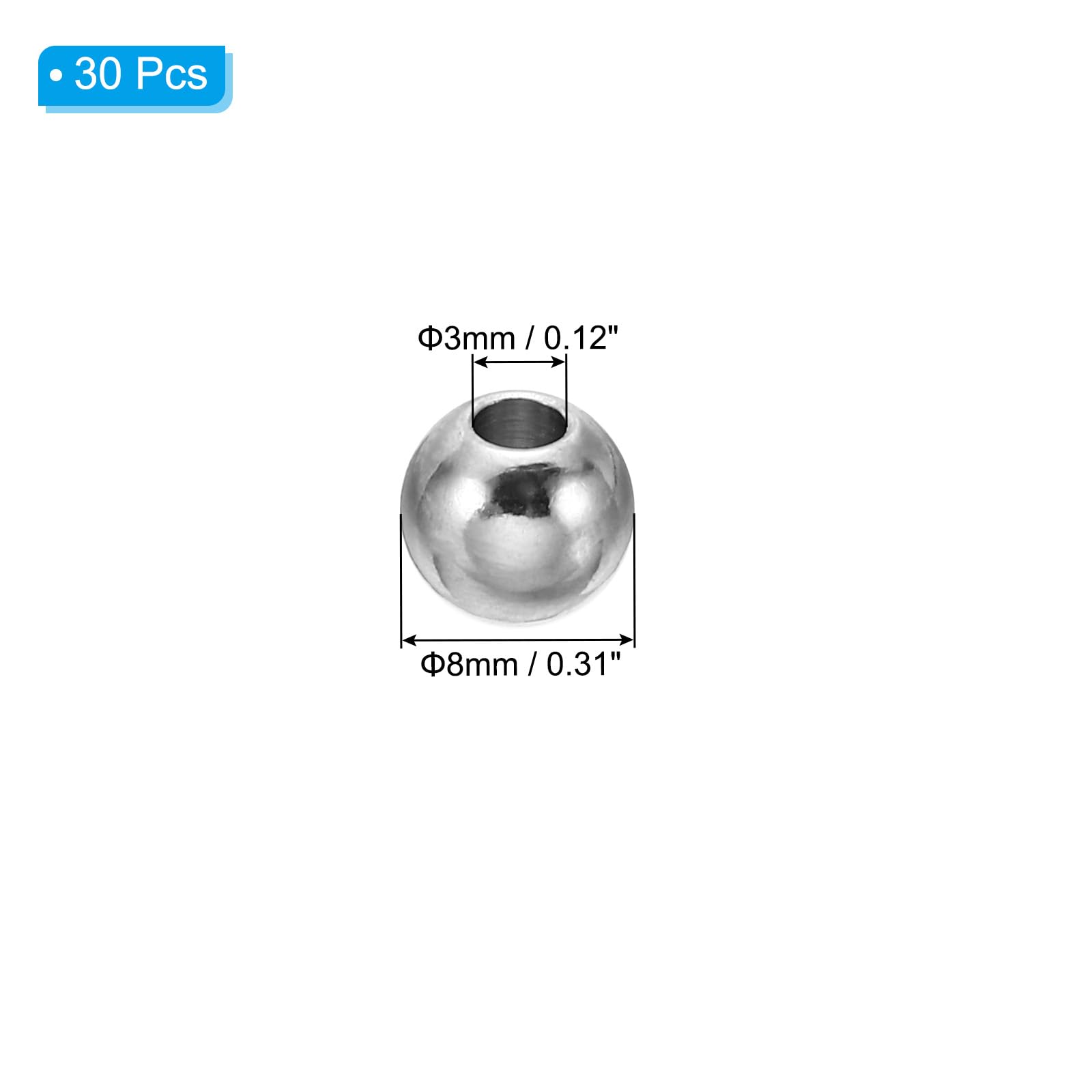 PATIKIL Smooth Round Spacer Beads - Image 2