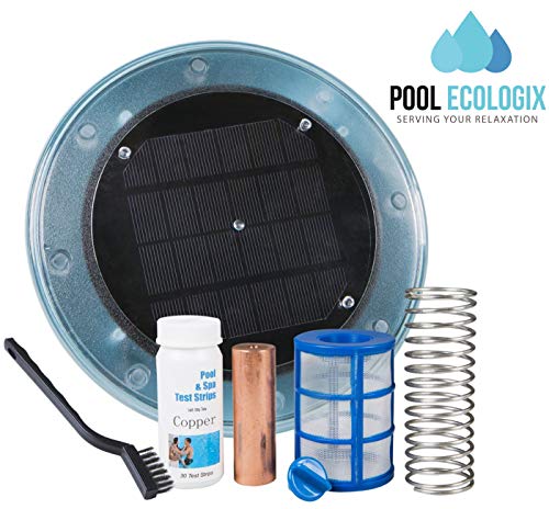 Pool Ecologix Solar Pool Ionizer | Floating Cleaner and Purifier with Copper Anode | Keeps Water Crystal Clear and Free of Algae | Chlorine Free and Eco-Friendly | Fresh and Salt Water Compatible