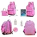 VIDOSCLA 3Pcs Heart Printing Backpack Sets Bowknot Primary Schoolbag Travel Daypack Shoulder Bag Girls Rucksack knapsack