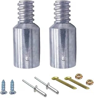 Threaded Tip Replacement - Ultra Threaded Tip Repair Kit - Metal Threaded Handle Tips for 1" Wood or Metal Poles-2 PC-Aluminum