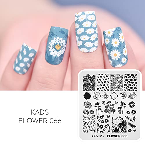 KADS Molde de estampagem de unhas girassol estêncil de unha placa de decoração de carimbo de unha fe