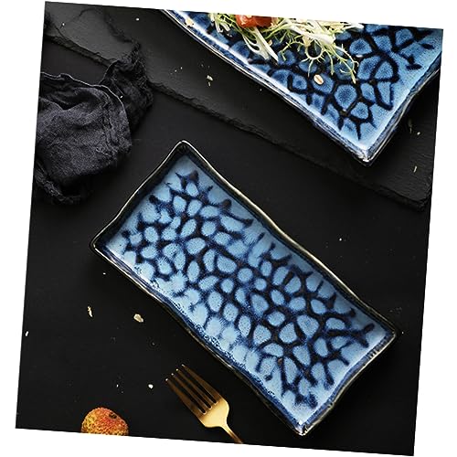 Plato rectangular de cerámica para sushi y frutas miniatura 5