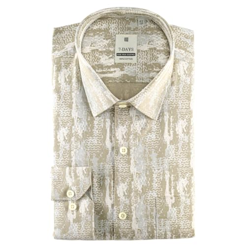 Image of 7-DAYS Men's Premium Printed Shirt - 100% Cotton, Regular Fit, Full Sleeve, with Pocket - Versatile for Formal Occasions and Casual Wear
