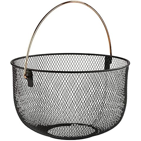 APS Brot - und Obstkorb, Metallkorb, schwarzer Korb mit Griff in Kupferoptik, Ø 30 cm, 19 cm Höhe Cover