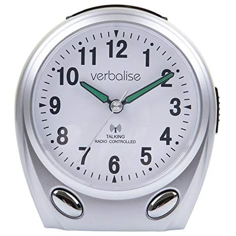 Verbalise Talking Alarm Clock, Silver Cover