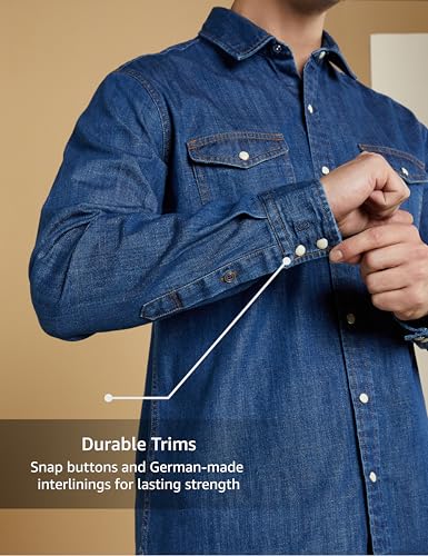 Image of Symbol Premium Men's Casual Cotton Denim Shirt | Regular Fit | Available in Plus Sizes
