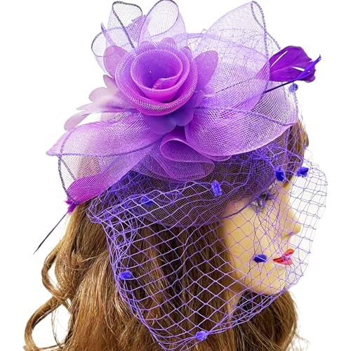 Limtula Tocado de flores con clip para el pelo para fiesta de cóctel, tocado para mujer, tocado para el pelo, fiesta temática, sombrero de disfraz