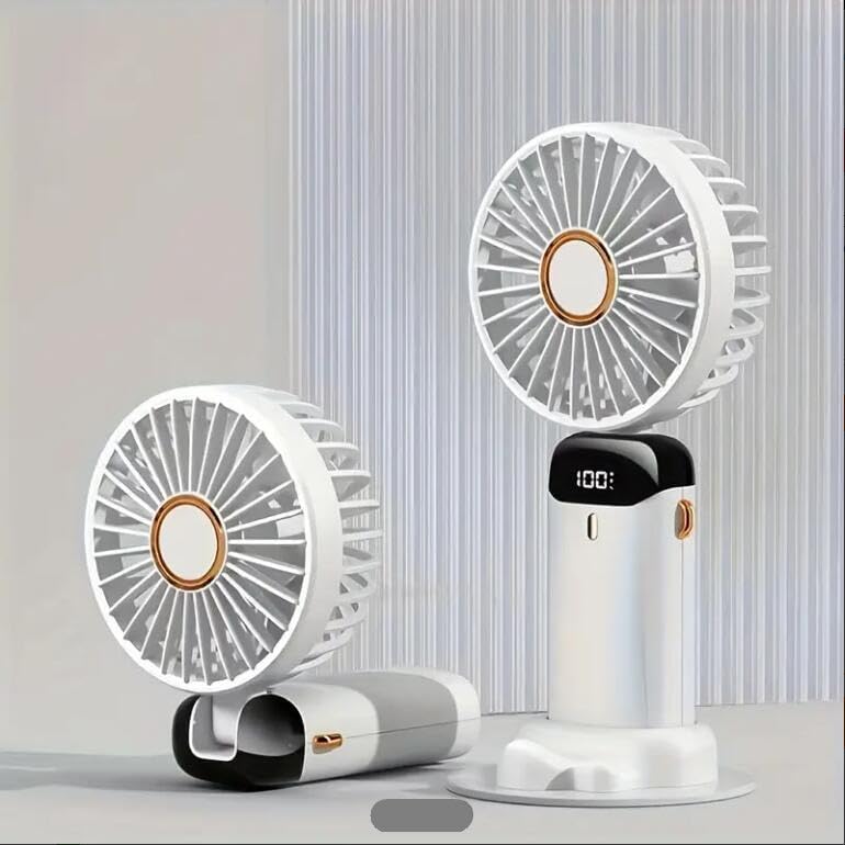 Ventilateur de bureau pliable blanc portable pour rester au frais en travaillant