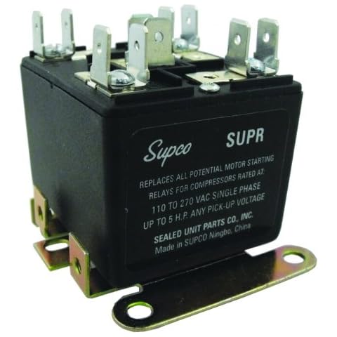 SUPR SUPCO Universal Potential Relay 110-270 VAC Single Phase up to 5hp Cover