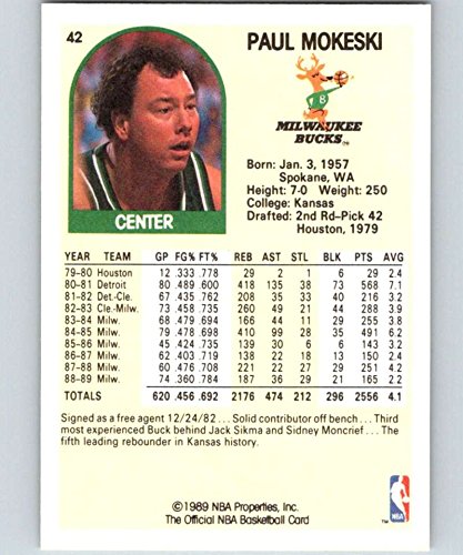 Amazon.com: 1989-90 Hoops Basketball #42 Paul Mokeski Milwaukee
