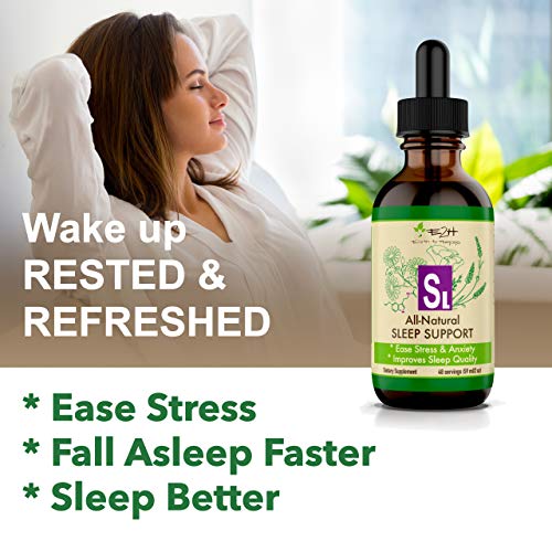 Natural Sleep Aid for Adults - Liquid Melatonin - Sleep Better, Deeper, Longer - Potent Herbal Supplement - Aids Sleeping, Provides Anxiety and Stress Relief - 48 Servings (3 Bottles)