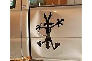 Wile E Coyote Dent Decal Black Car Bumper Sticker Cover