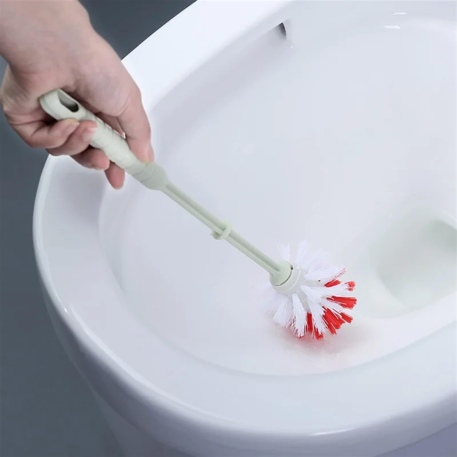 Juego de cepillo y soporte para cuenco de aceite, herramienta compacta, limpieza profunda para baño, cerdas gruesas y suaves, mango largo, ahorro de mano de obra (azul) (un color azul)